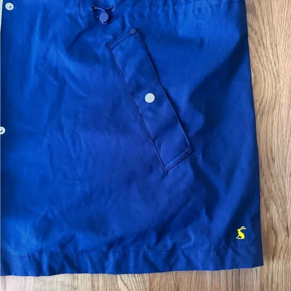 Joules Shoreside Waterproof Hooded Raincoat in Navy Plus Size 22