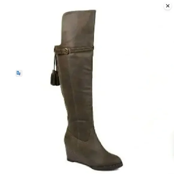 Journee Collection Womens Jezebel Brown Wedge Boots 9 Medium