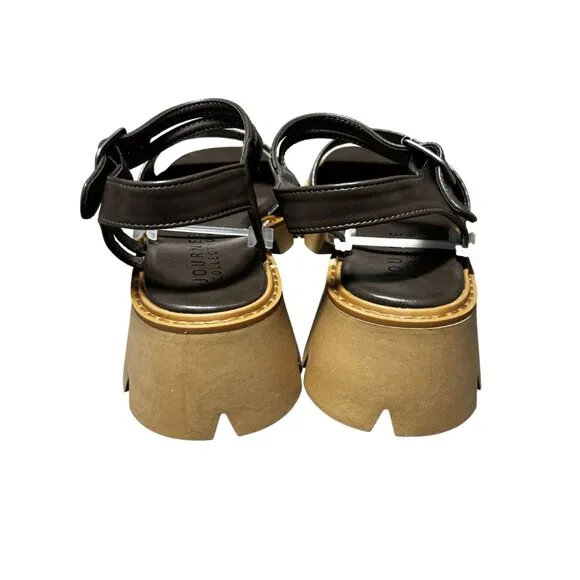 Journee Womens Chunky Platform Sandals With Adjustable Strap &amp; Lug Sole Size 8