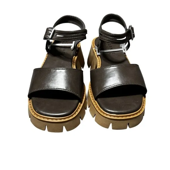 Journee Womens Chunky Platform Sandals With Adjustable Strap &amp; Lug Sole Size 8