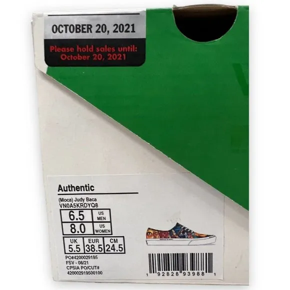 Judy Baca Vans Moca Shoes Womens 8 Mens 6.5  KRDYQ8‎ Skate