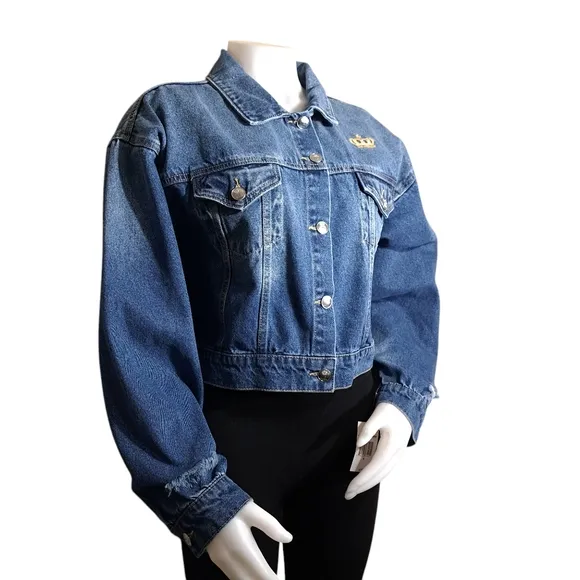 Juicy‎ by Juicy Couture Women's Juniors Blue Jean Jacket Distressed Size XL