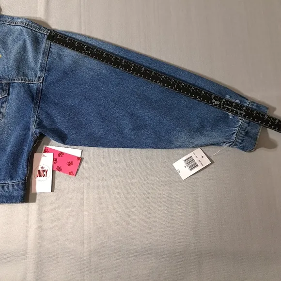 Juicy‎ by Juicy Couture Women's Juniors Blue Jean Jacket Distressed Size XL