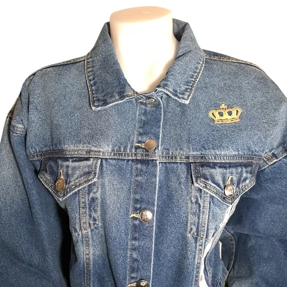 Juicy‎ by Juicy Couture Women's Juniors Blue Jean Jacket Distressed Size XL