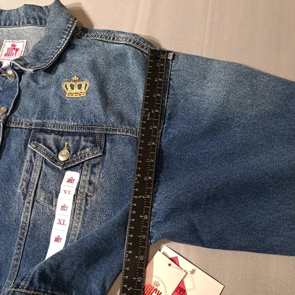 Juicy‎ by Juicy Couture Women's Juniors Blue Jean Jacket Distressed Size XL
