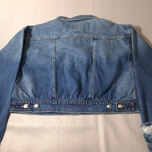 Juicy‎ by Juicy Couture Women's Juniors Blue Jean Jacket Distressed Size XL