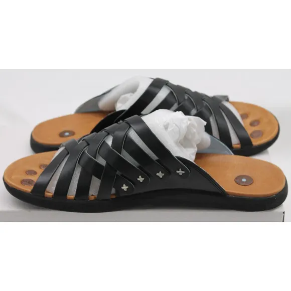 Juil sandals black leather Kilimanjaro earthing grounding slide EU 45 mens US 12