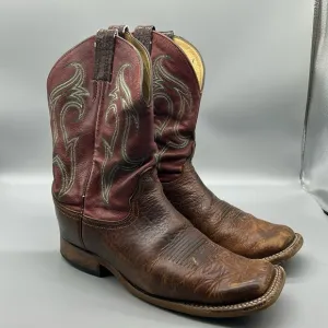 Justin Bender Boots  cowboy western men's square toe pull on work boots 9D