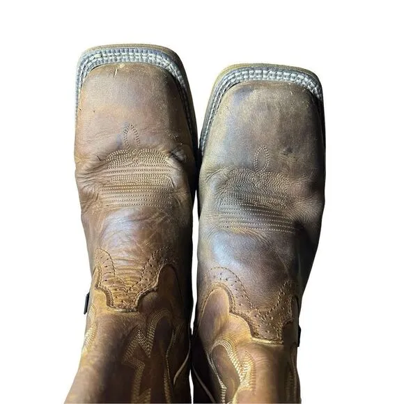 JUSTIN Boots Stampede Rush Leather Work Boots Mens 12 D H2O EH WK4330 Soft Toe
