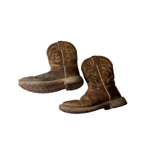 JUSTIN Boots Stampede Rush Leather Work Boots Mens 12 D H2O EH WK4330 Soft Toe