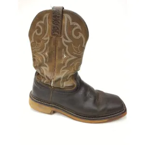 Justin Boots WK4308 Amarillo Aged Brown 11&quot; Stampede Square Toe Work Size 9.5 D