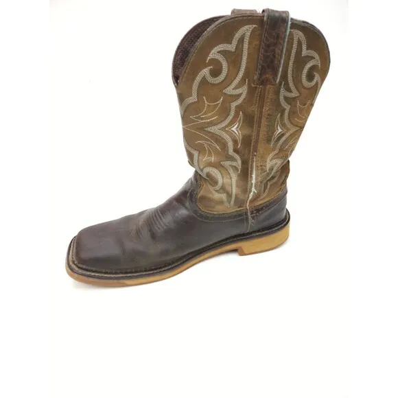 Justin Boots WK4308 Amarillo Aged Brown 11&quot; Stampede Square Toe Work Size 9.5 D