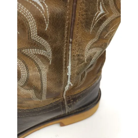 Justin Boots WK4308 Amarillo Aged Brown 11&quot; Stampede Square Toe Work Size 9.5 D