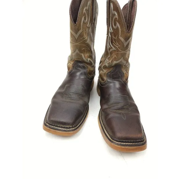 Justin Boots WK4308 Amarillo Aged Brown 11&quot; Stampede Square Toe Work Size 9.5 D