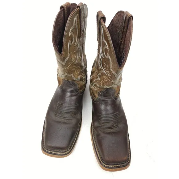 Justin Boots WK4308 Amarillo Aged Brown 11&quot; Stampede Square Toe Work Size 9.5 D