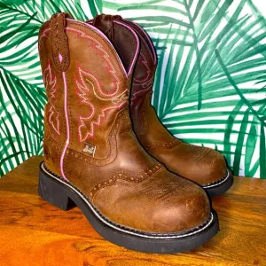 Justin Gypsy Steel Toe EH Western Work Boots Brown Leather Women’s 6.5 B