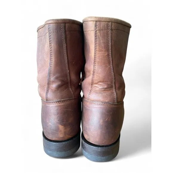 Justin L575 Women’s Roper Boots Lace Up 9B Brown Western Leather