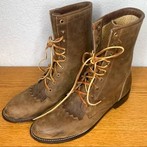 Justin Lace-up Leather Brown Boots