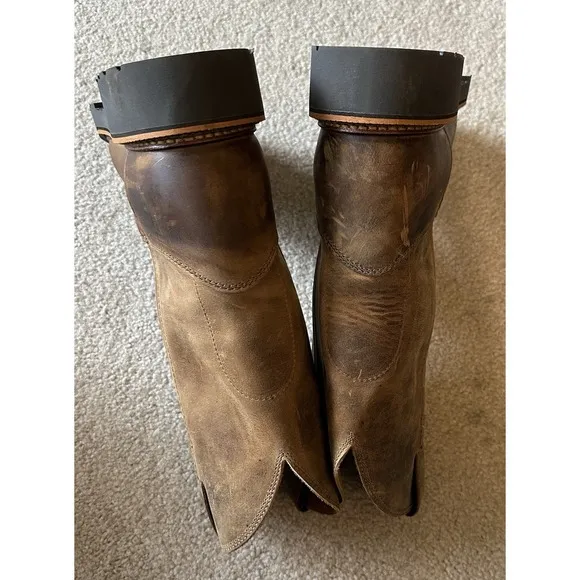 Justin Mens Leather Work Boots J-Max Blueprint Bay Gaucho 9D Pull-On $240 New