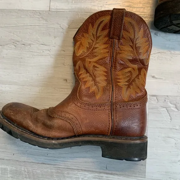 Justin Men’s Stampede Western Workboots Size 9 1/2