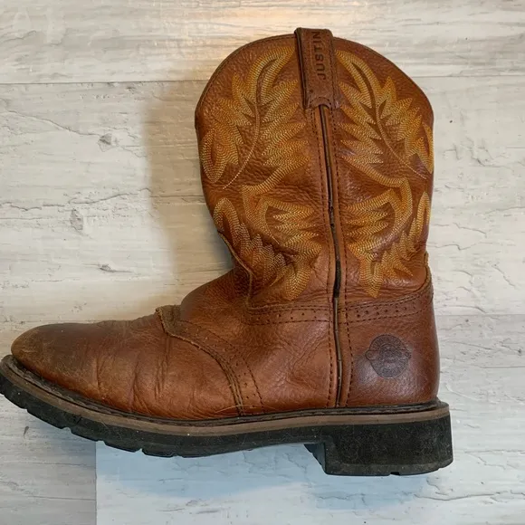 Justin Men’s Stampede Western Workboots Size 9 1/2
