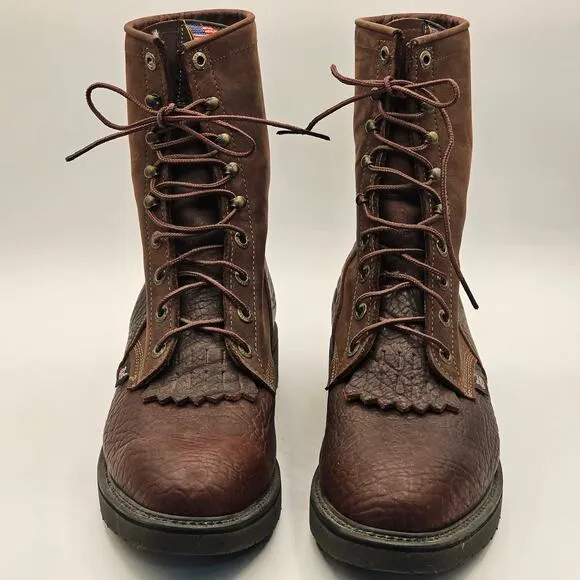 Justin Workboot P3571-11789451 - Dark Brown Lace-Up 8&quot; Mens Size 11.5EEE