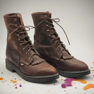 Justin Workboot P3571-11789451 - Dark Brown Lace-Up 8&quot; Mens Size 11.5EEE
