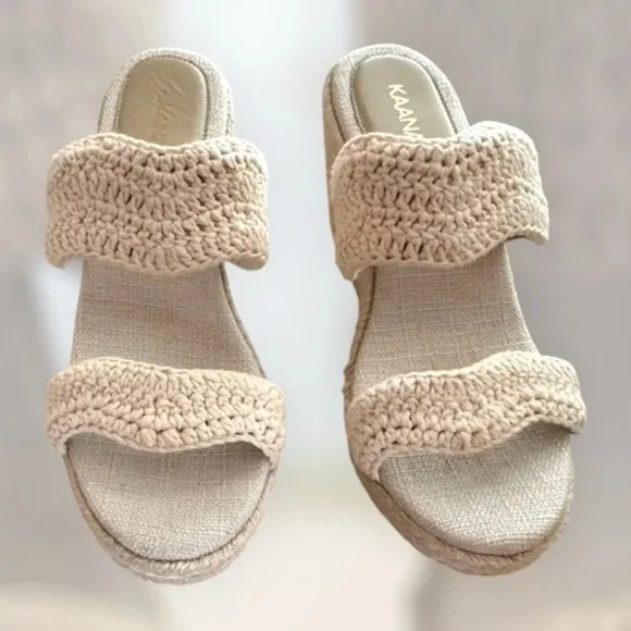KAANAS Women’s Tenerife 2 Band Wedge Sandals Size 8 Brand New Never Worn
