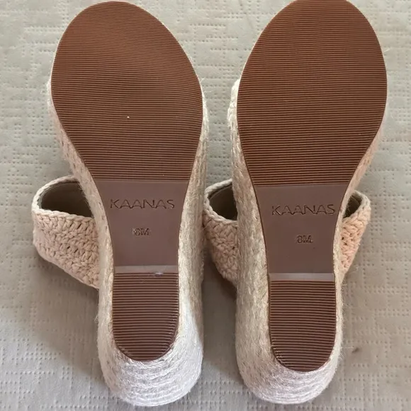 KAANAS Women’s Tenerife 2 Band Wedge Sandals Size 8 Brand New Never Worn