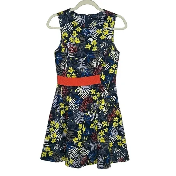 Karen Millen Fit and Flare Floral Print Skater Dress