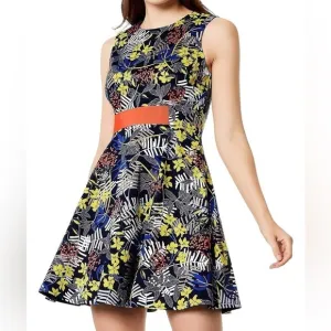Karen Millen Fit and Flare Floral Print Skater Dress