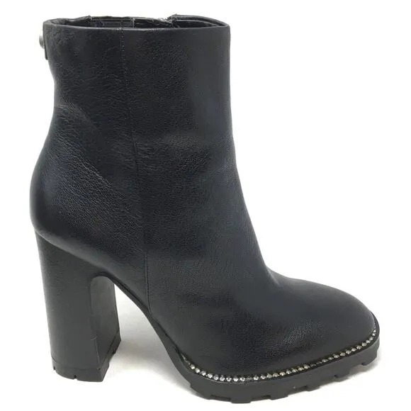 Karl Lagerfeld Paris Peppy Women's Size 6.5 Black Embellished Ankle Boots Shoes
