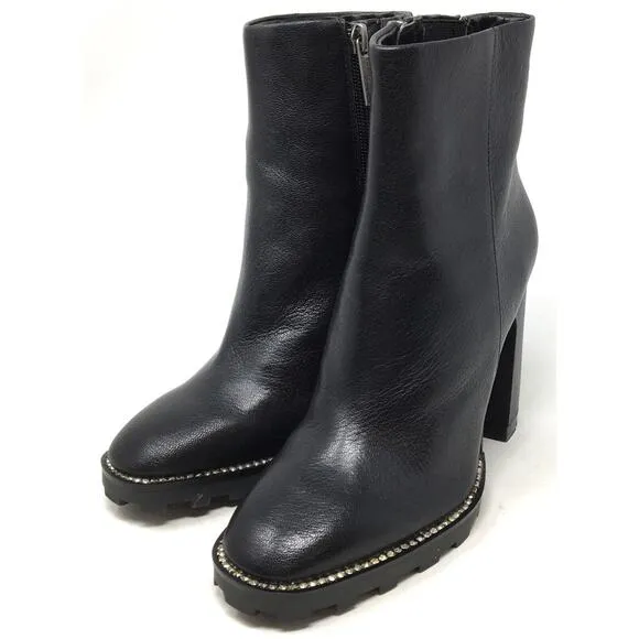 Karl Lagerfeld Paris Peppy Women's Size 6.5 Black Embellished Ankle Boots Shoes