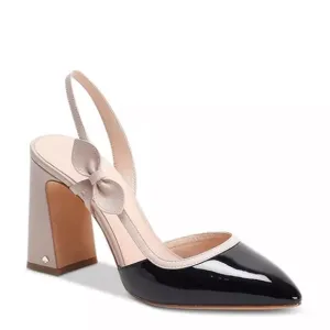 Kate Spade Adelaide Black and Beige Slingback Heels
