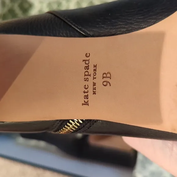 Kate Spade Leather Black Heeled Boots with Stylish Design, Size 9, Worn 1x