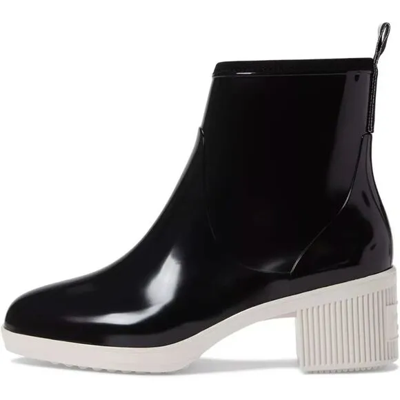 Kate Spade New York Women's Puddle Rain Boots Color Black Parchment Size 7 New