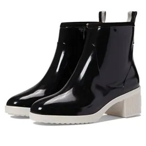 Kate Spade New York Women's Puddle Rain Boots Color Black Parchment Size 7 New