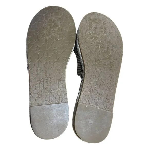 Kate Spade Saltie Shore Espadrille Blue/White Slip On Slide Sandal Sz 5.5B