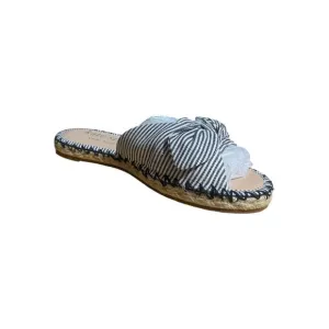 Kate Spade Saltie Shore Espadrille Blue/White Slip On Slide Sandal Sz 5.5B