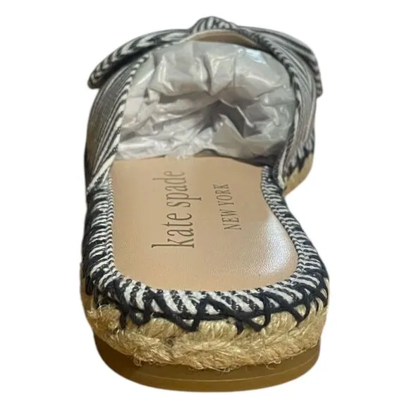 Kate Spade Saltie Shore Espadrille Blue/White Slip On Slide Sandal Sz 5.5B