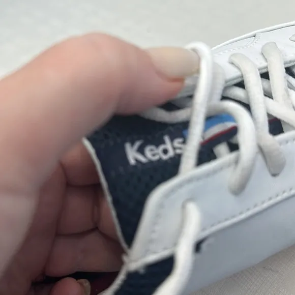 Keds Shoes Womens 8 White Leather Sneakers Rebellion Lace Up Comfort Everyday