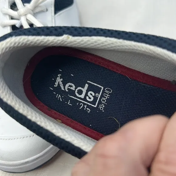 Keds Shoes Womens 8 White Leather Sneakers Rebellion Lace Up Comfort Everyday