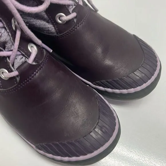 Keen Girl’s Waterproof Rubber Sherpa Lined Heather Purple Lace Up Boots Size 3