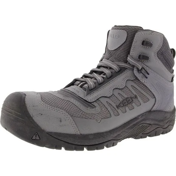 Keen Mens Gray Lace-Up Leather Work &amp; Safety Boots NWOB