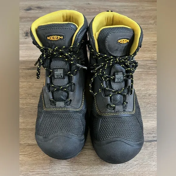 KEEN Men’s Logandale WP Steel Toe Work Boots Size 8 D Raven/Black