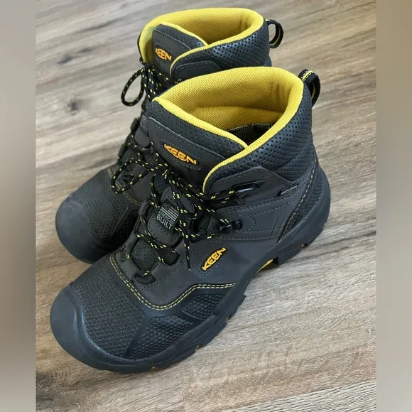 KEEN Men’s Logandale WP Steel Toe Work Boots Size 8 D Raven/Black