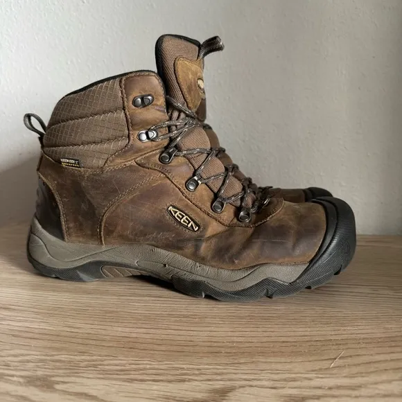 Keen Revel III Waterproof Winter Boots Mens 12 M‎ Brown Leather Hiking Work Wear