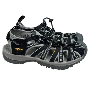 Keen Whisper Closed Toe Sport Sandal 7.5 Women Black Gray Hiking Shoes NWOT