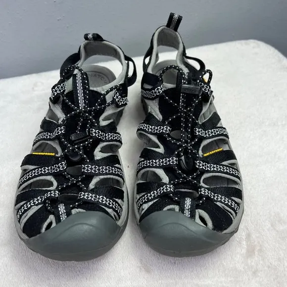 Keen Whisper Closed Toe Sport Sandal 7.5 Women Black Gray Hiking Shoes NWOT