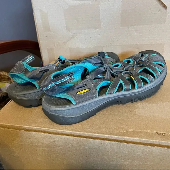 KEEN Whisper Sandal Women Closed Toe Sport Teal Dark Shadow Ceramic Grey sz 9
